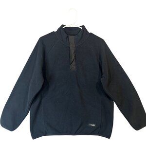 Oakley Women's Pullover Black Fleece Sweatshirt Performance Fit Snap Neck XL